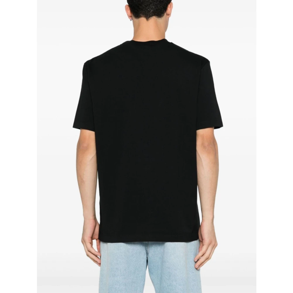 Dsquared2 Zwart Katoen Logo Print Ronde Hals Black Heren