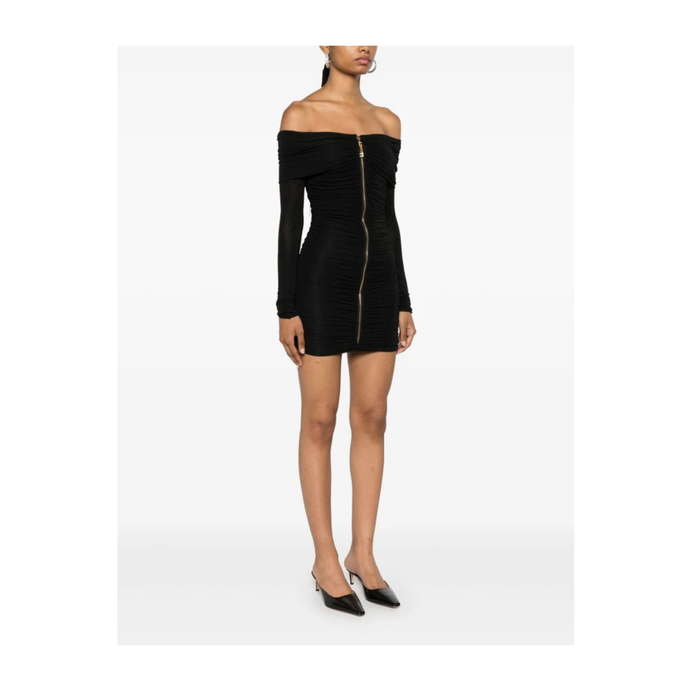 Elisabetta Franchi Zwarte Jurk Aw24 Dameskleding Black Dames