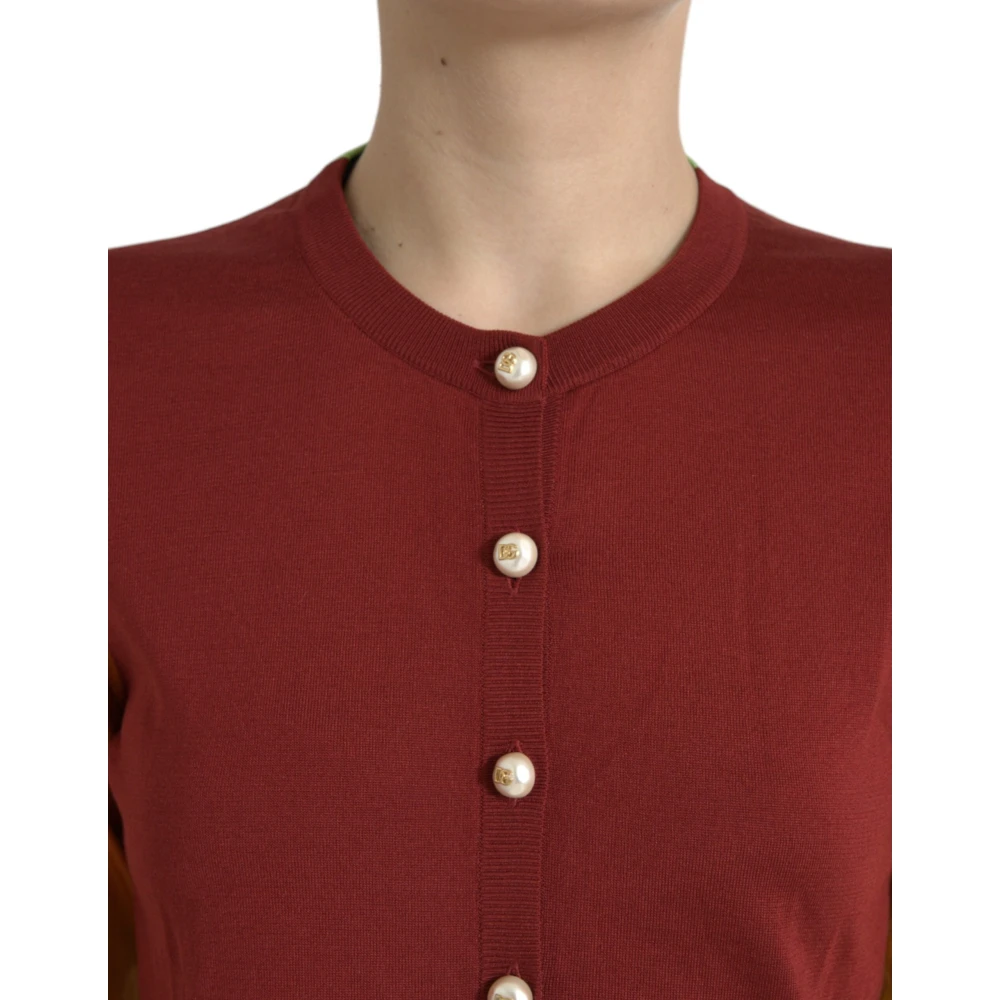 Dolce & Gabbana Luxe Zijden Gebreide Vest in Helder Tinten Multicolor Dames