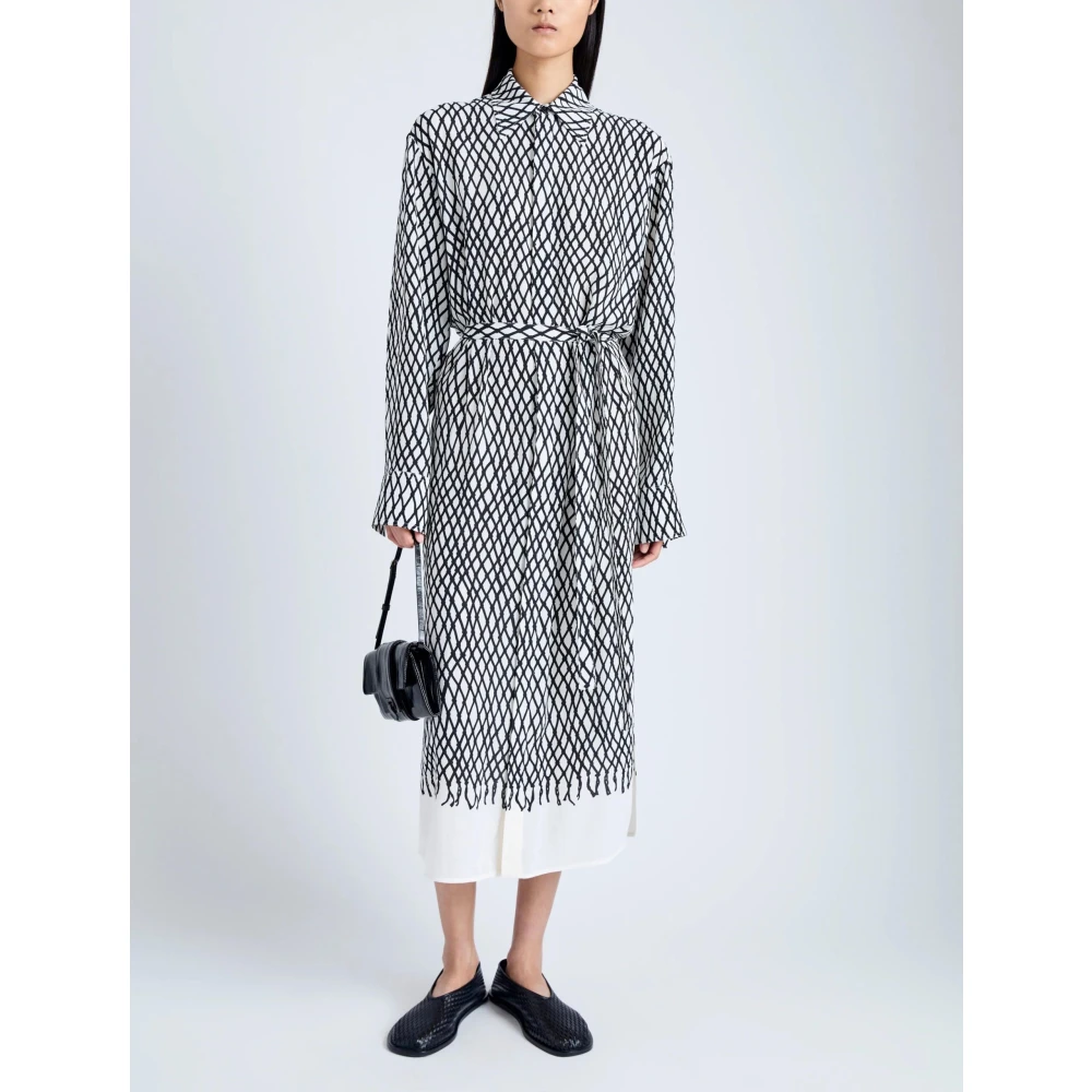 Proenza Schouler Gedrukte Viscose Crepe Maxi Jurk Multicolor Dames