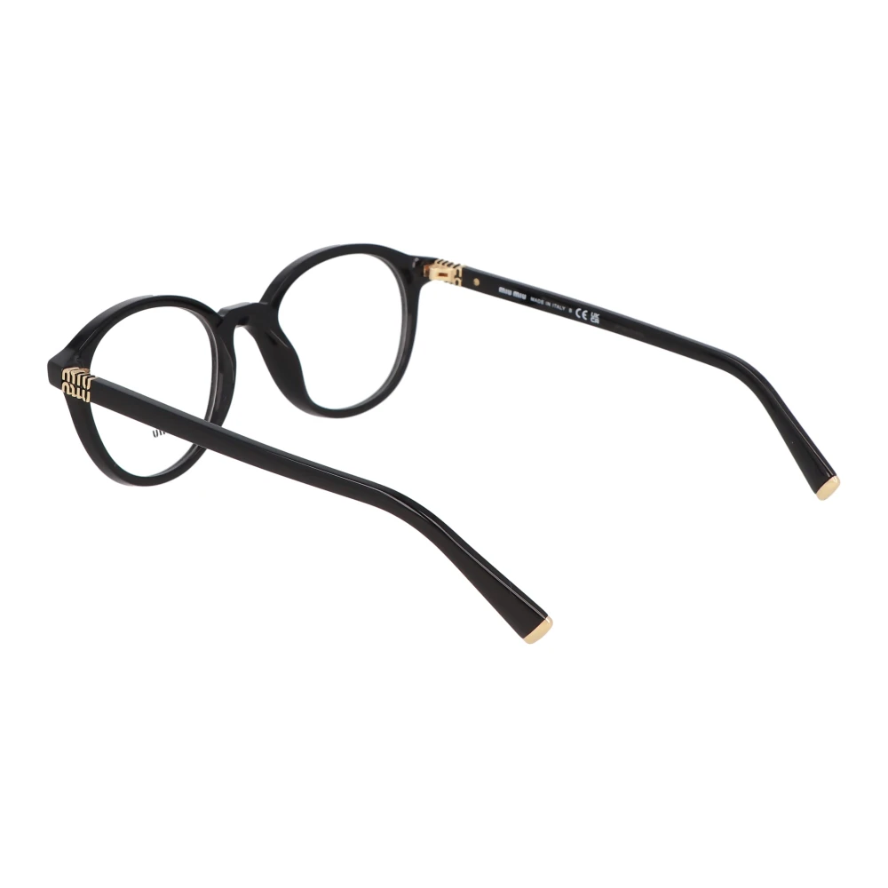 Miu Tijdloze ronde bril MU 02Wv Black Dames