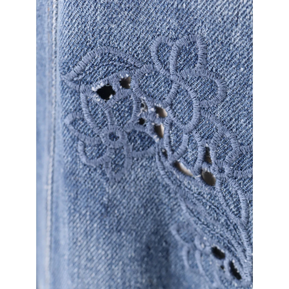Chloé Blauwe Rok met Rits en Borduursel Blue Dames