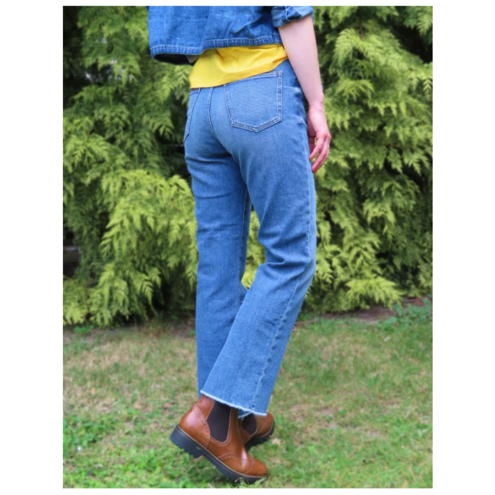 Denim Studio Salomé Katoen Elastaan Broek Blue Dames