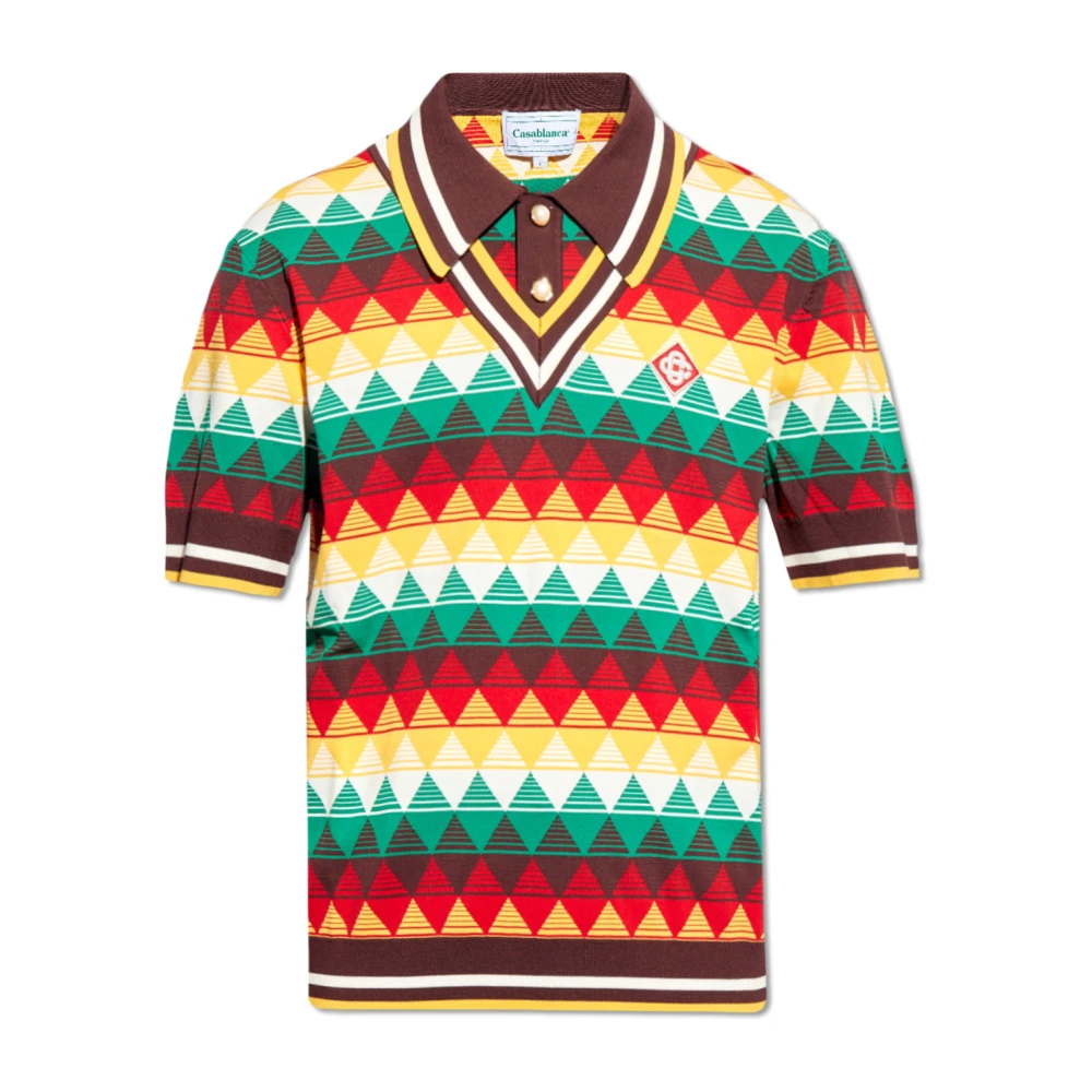 Casablanca Polo shirt met logo patch Multicolor Heren