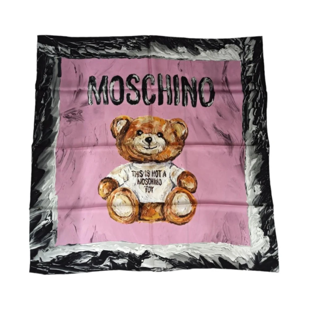 Moschino 100% Setacm Zijden Sjaal 86 x 86 Pink Dames