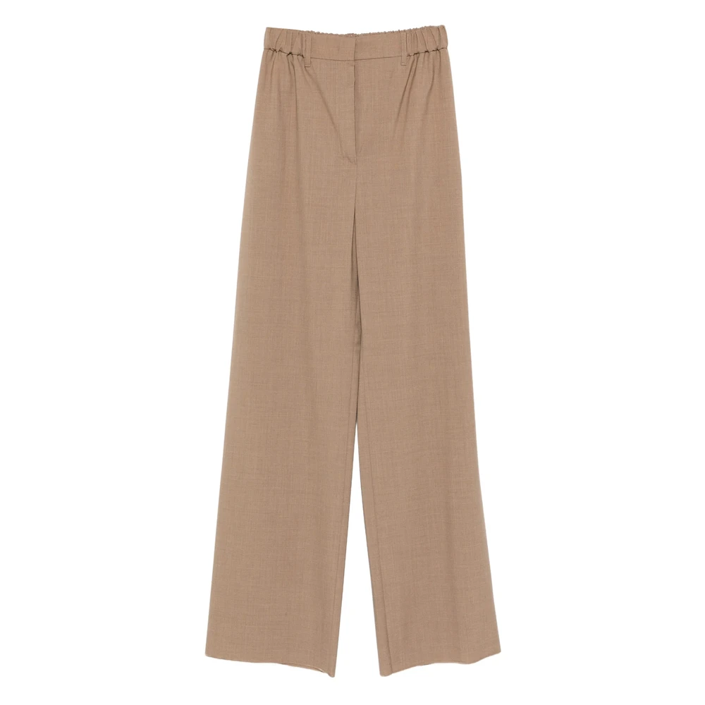 Max Mara Women's Brown Stretch Wool Cloth Trousers