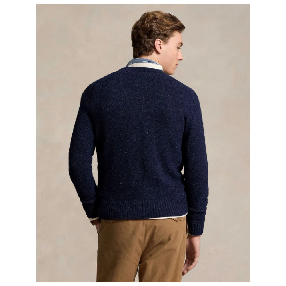 Polo Ralph Lauren Gemengde wol ronde hals gebreide trui Blue Heren