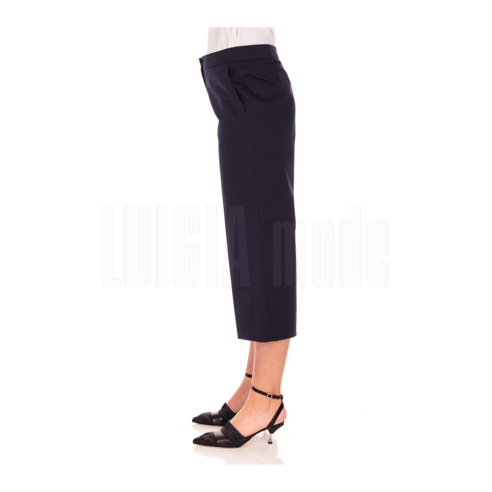 Max Mara Elegante Ivoor Lange Broek Blue Dames