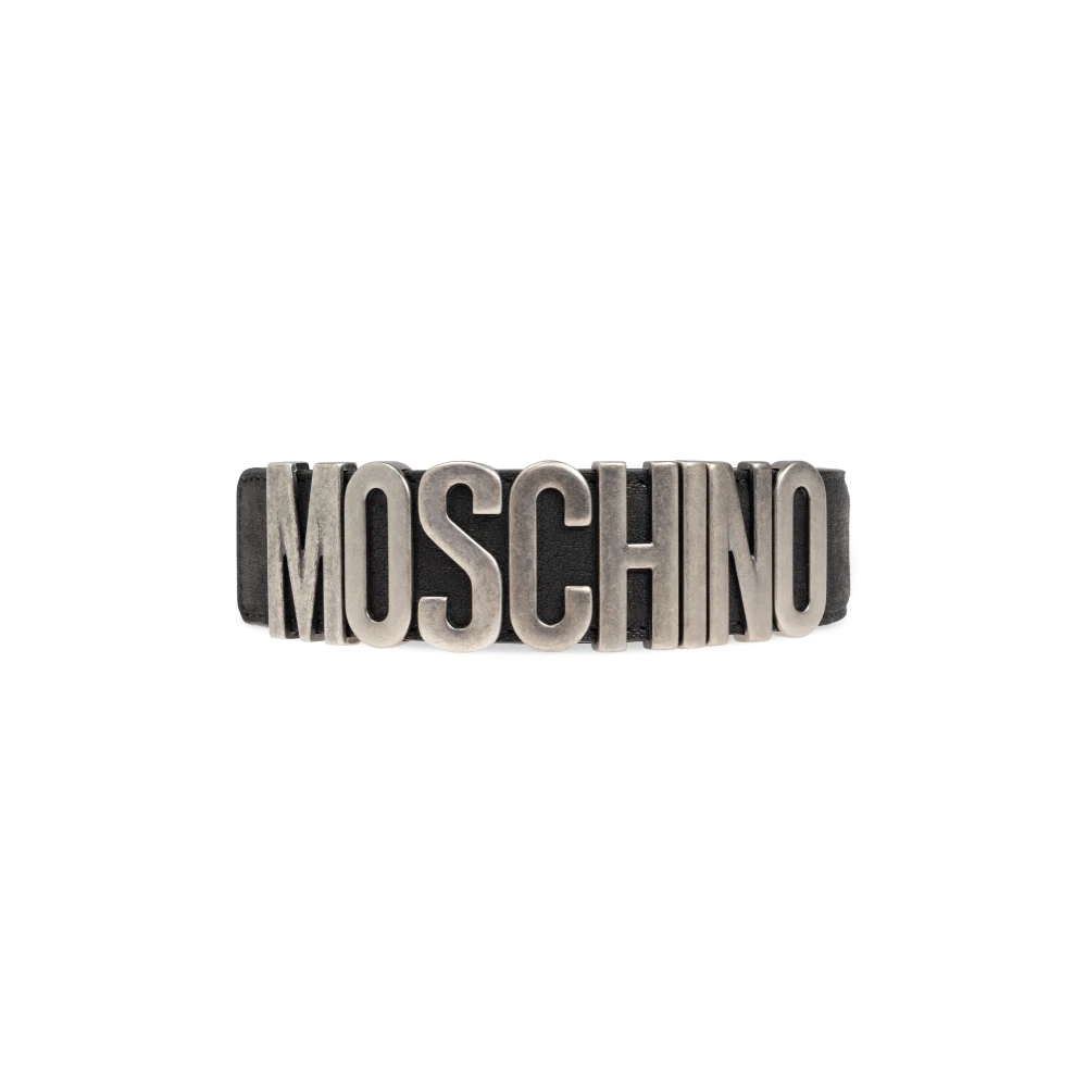 Moschino Riem met logo Black Heren