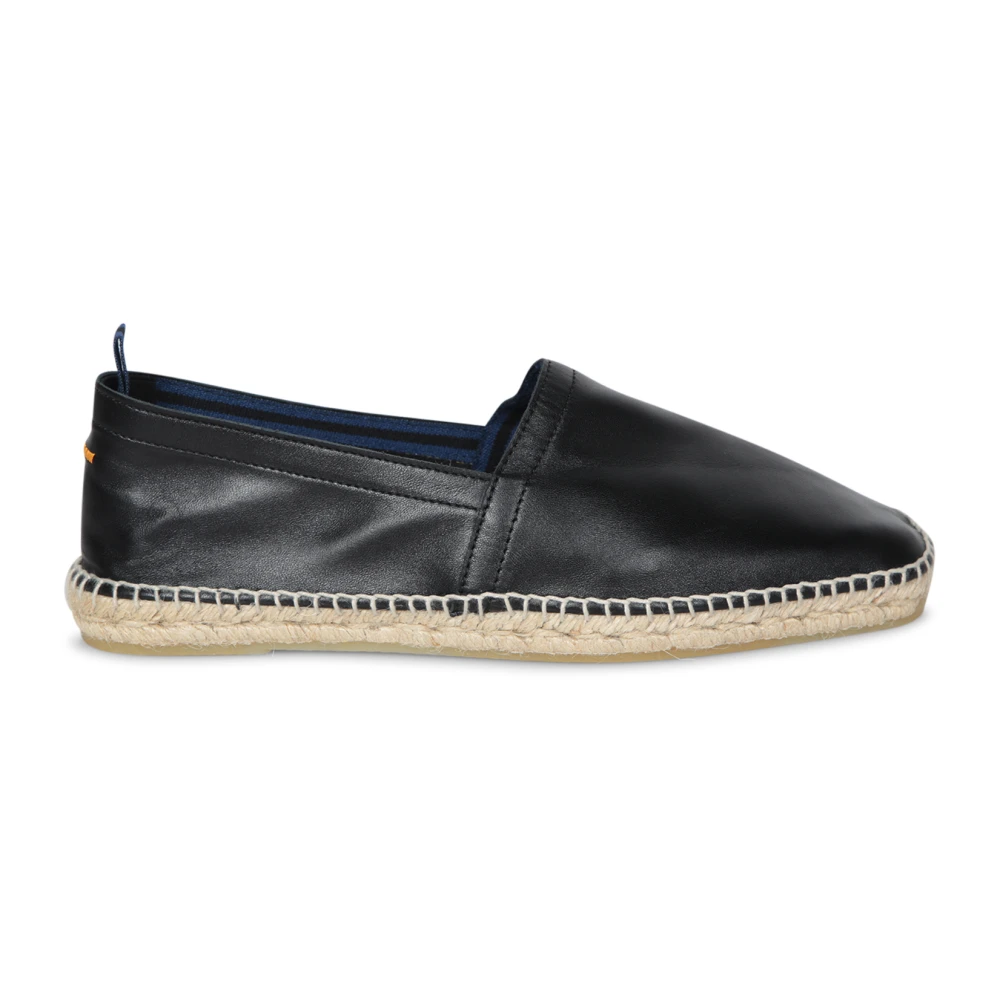 Castañer Zwarte leren espadrilles Black Heren