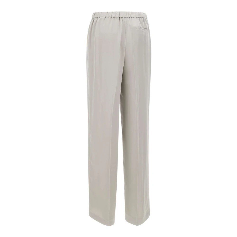 Theory Zijden Wijde Pijp Broek Grijs Gray Dames