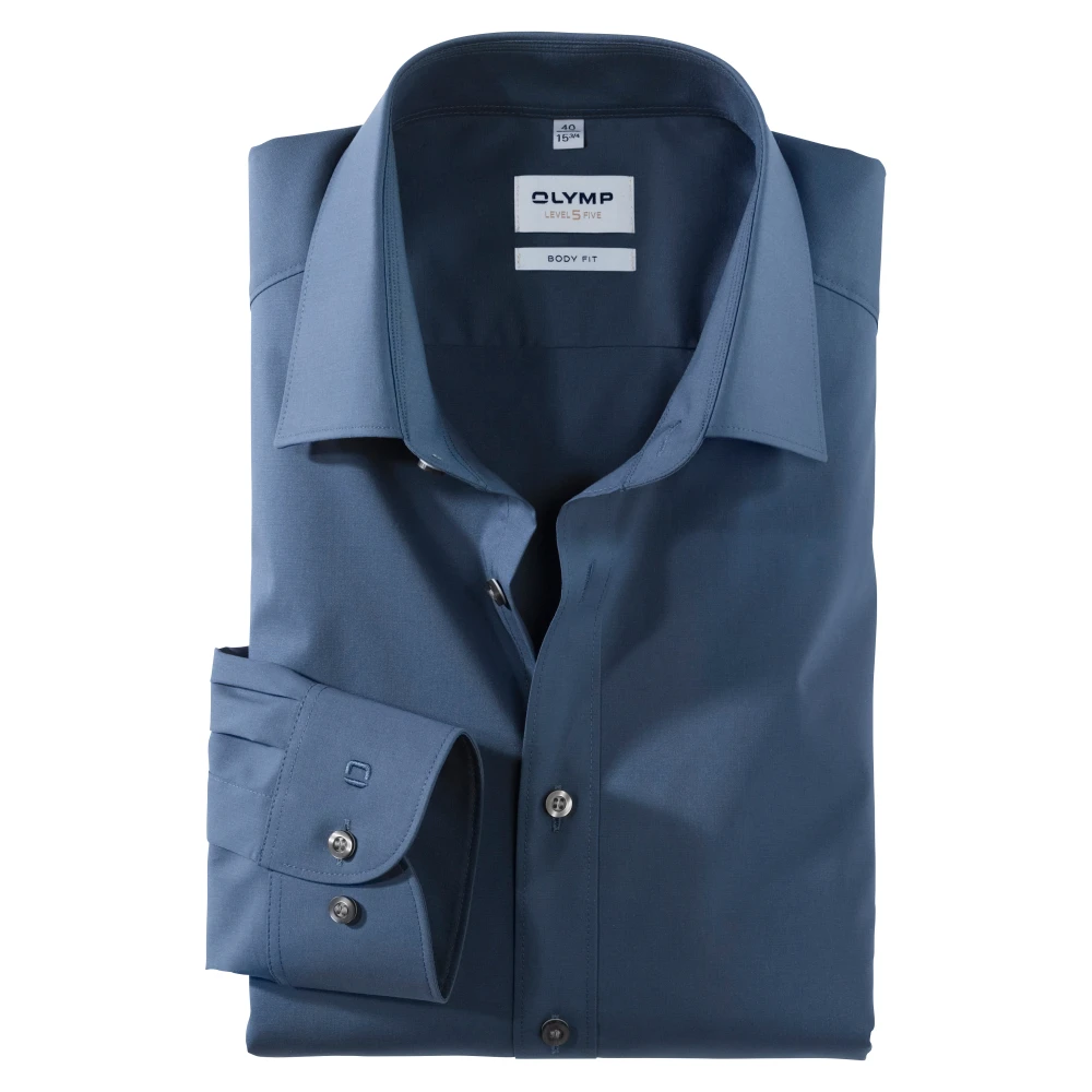 Olymp Men's Blue Level Five Business Shirt - Formal Shirts - L- Shirts