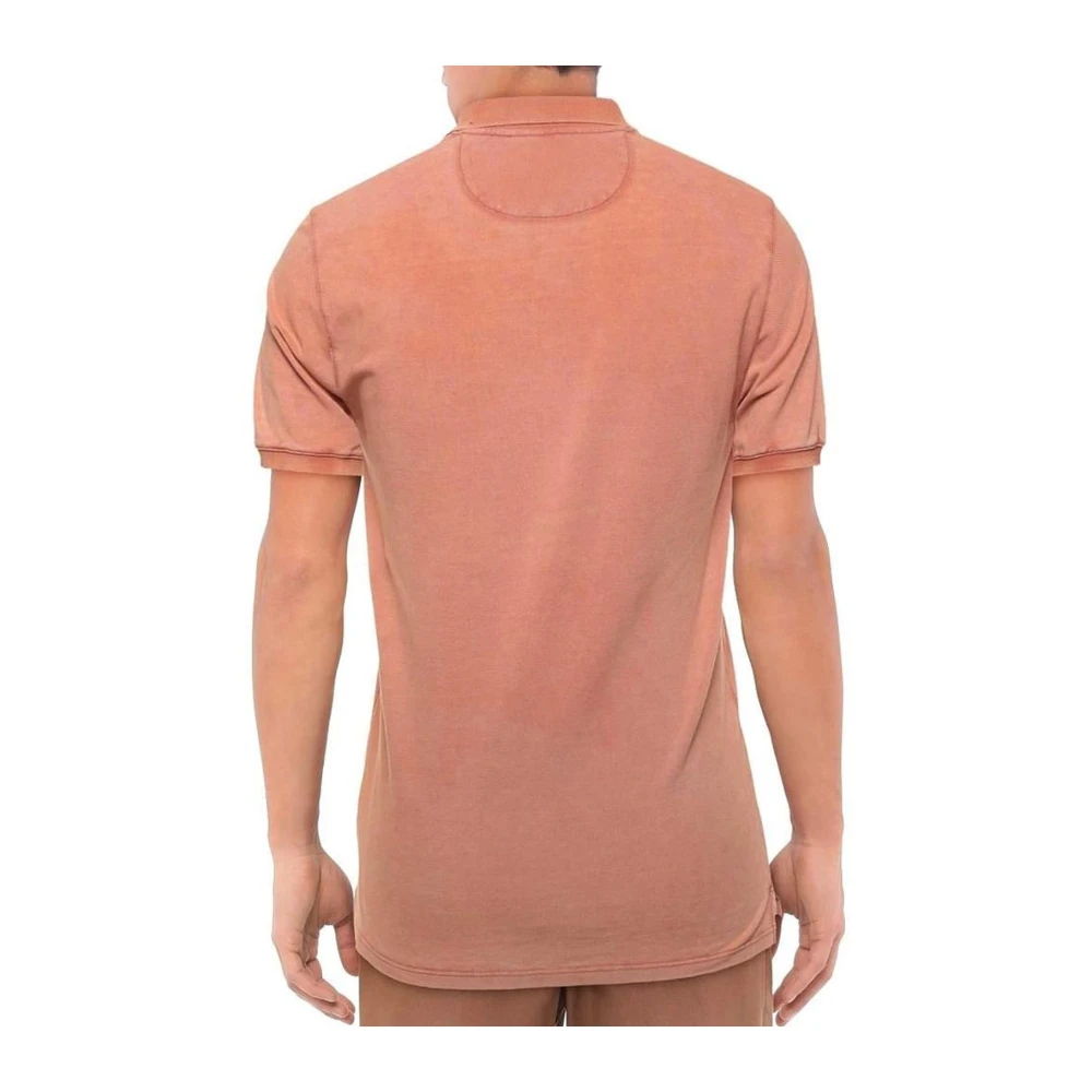 Alpha Studio Roze Katoenen Poloshirt met Drie Knopen Pink Heren