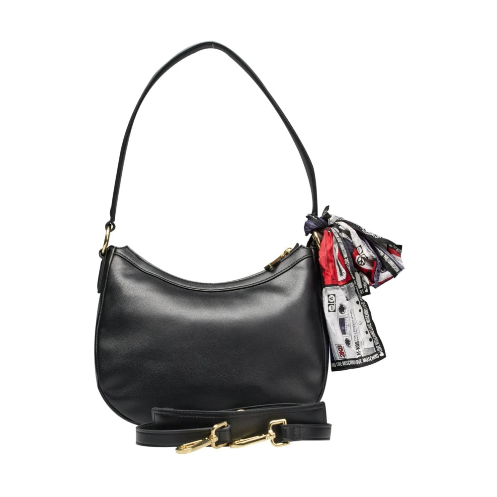 Love Moschino Handtas met Multicolor Decoratieve Sjaal Black Dames