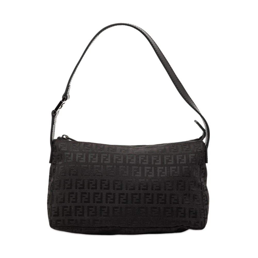 Fendi Vintage Women's Black Pre-Owned Ff Monogram Shoulder Bag