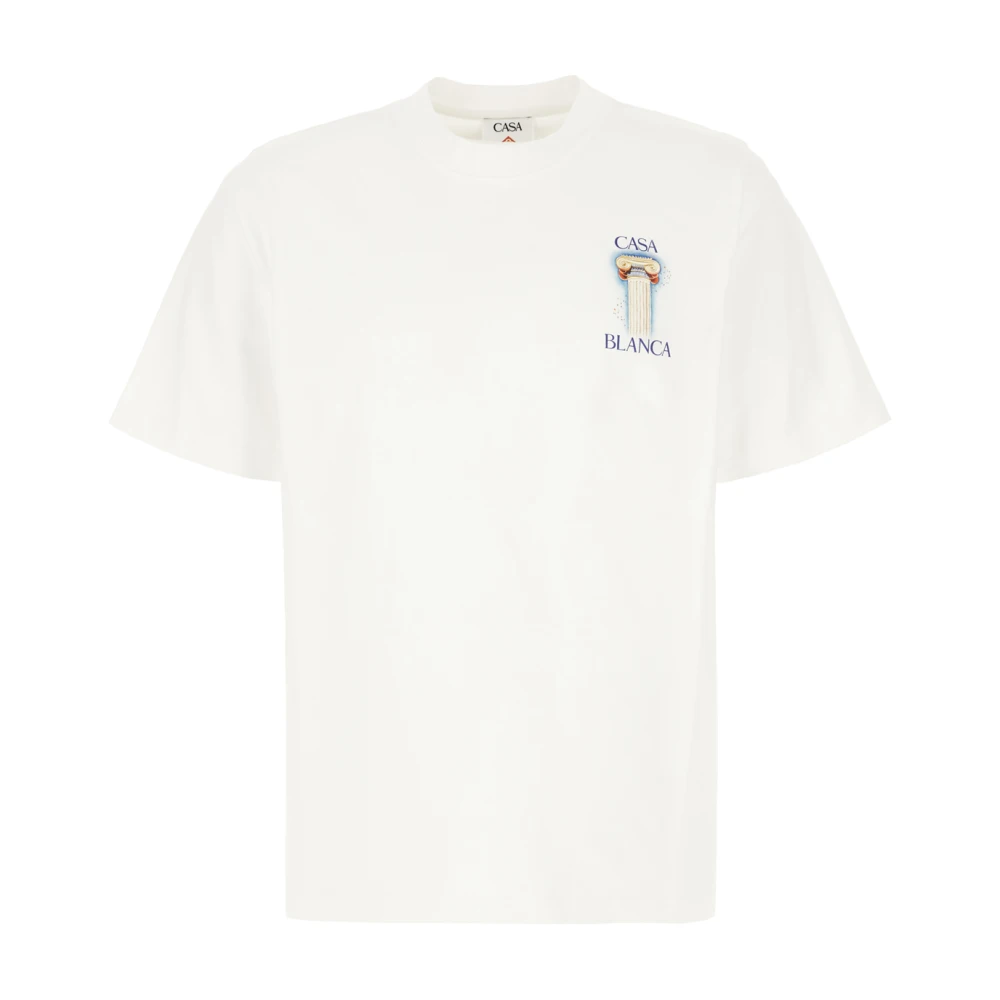 Casablanca Stijlvol Katoenen T-shirt voor Mannen White Heren