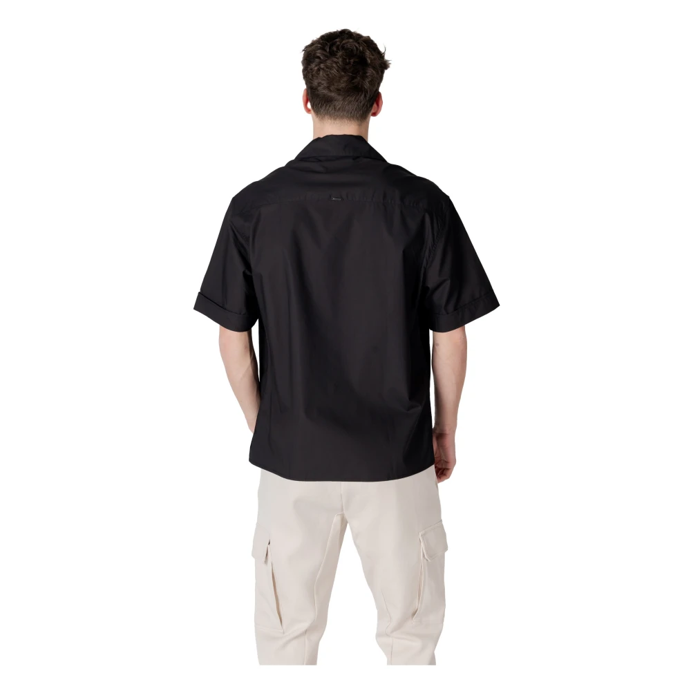 Antony Morato Zwarte V-hals shirt met zakken Black Heren