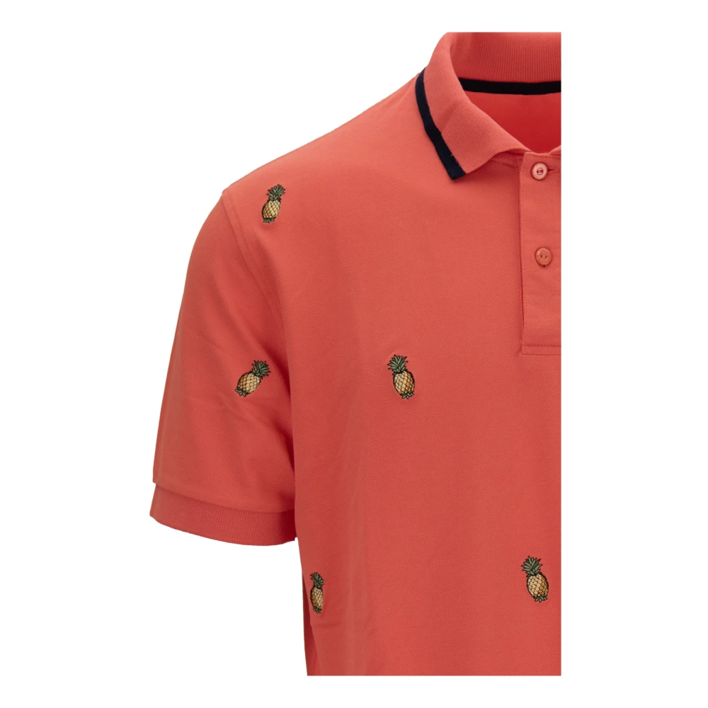 Sun68 Heren Ananas Polo Shirt Red Heren
