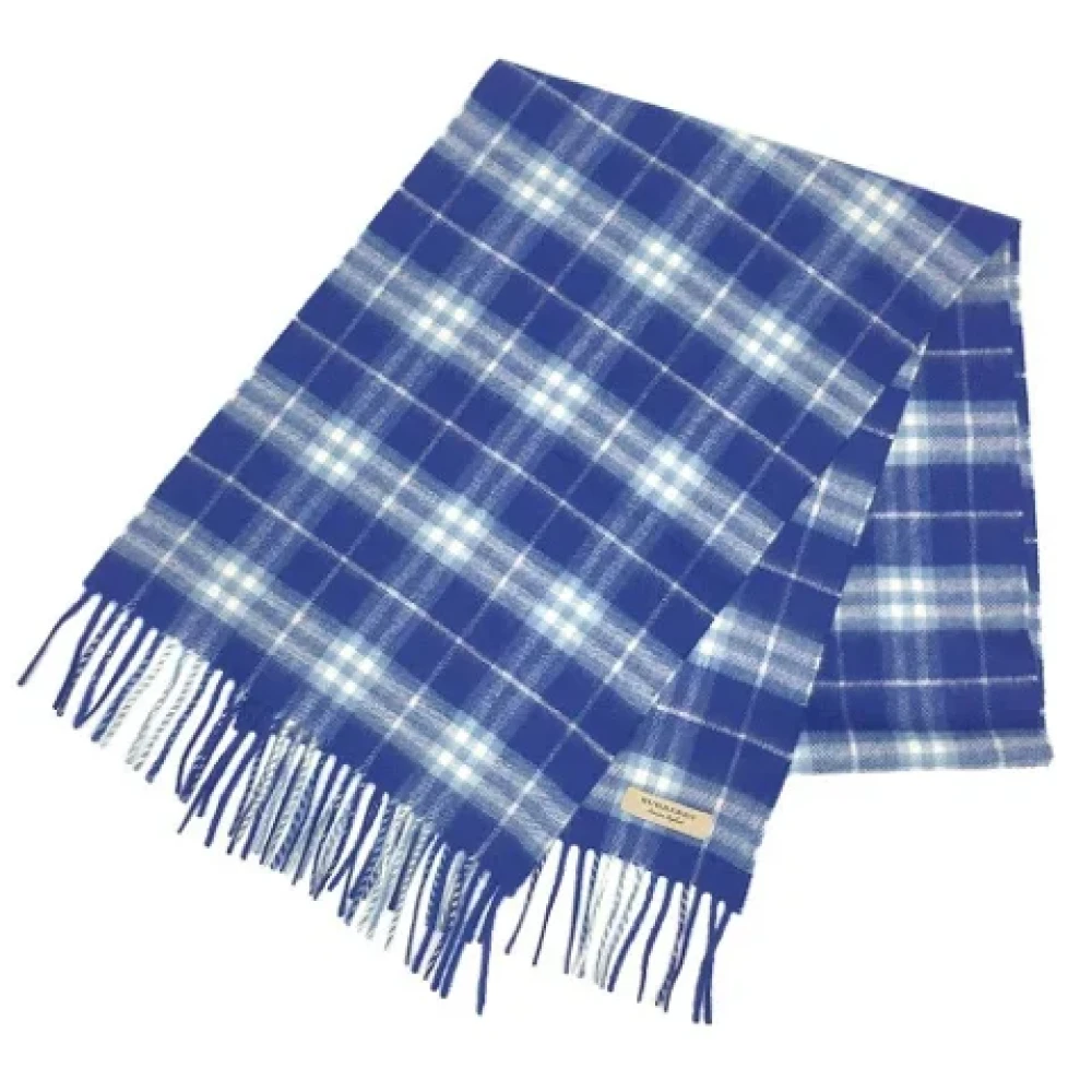 Burberry Vintage Pre-owned Cashmere scarves Blue Dames