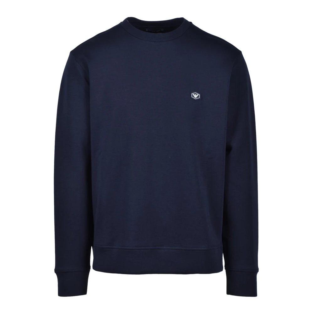 Emporio Armani Stijlvolle Katoenmix Sweatshirt Blue Heren