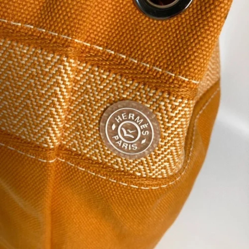 Hermès Vintage Pre-owned Canvas shoulder-bags Orange Dames