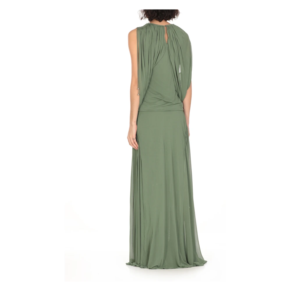 Lanvin Groene Zijden Viscose Top met Drape Green Dames