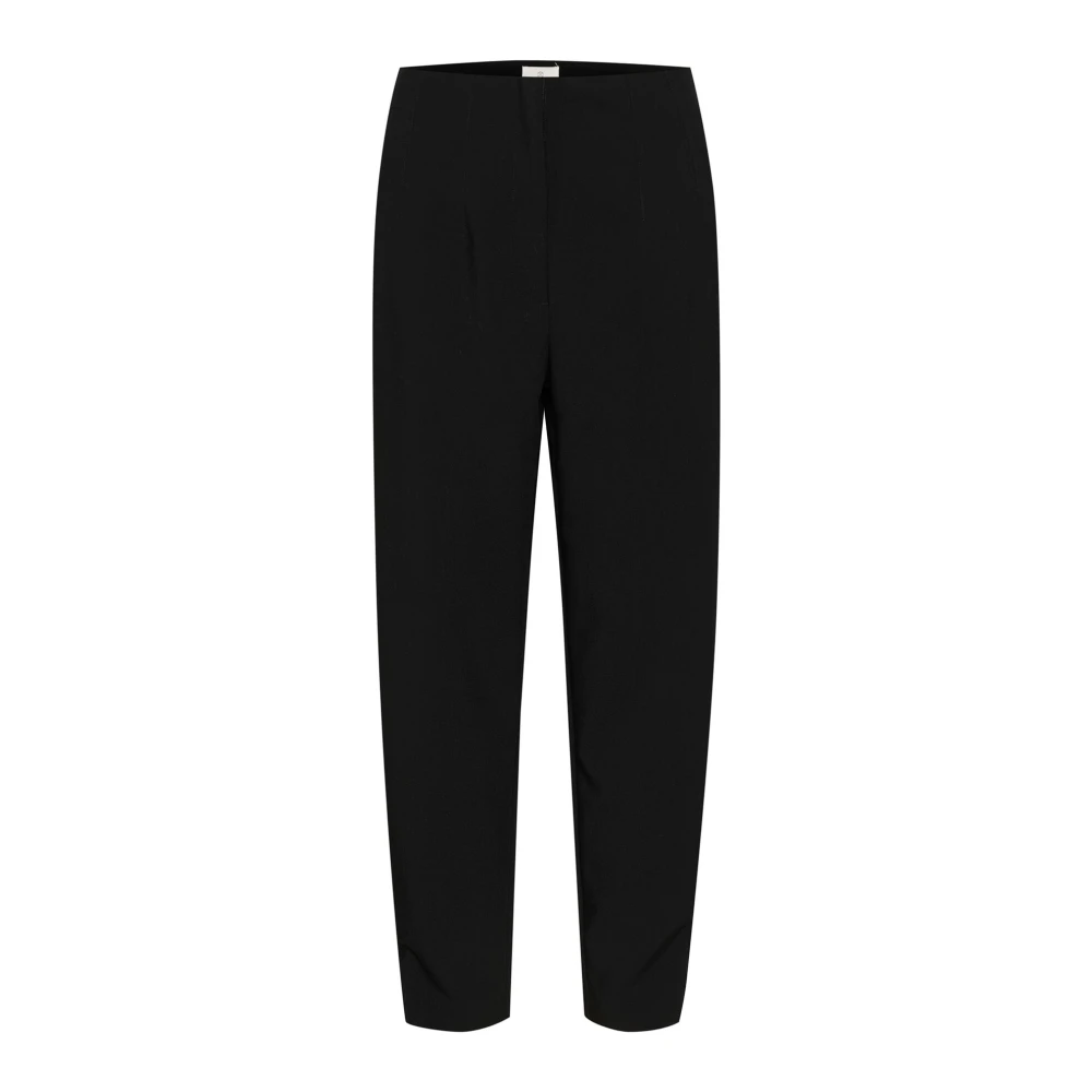 Kaffe Hoge taille zwarte broek met kwaliteit snit Black Dames