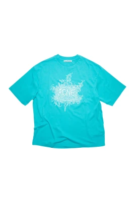 Fluorescerande Blå Logo T-shirt