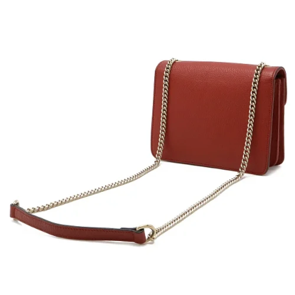 Gucci Vintage Pre-owned Leather gucci-bags Red Dames