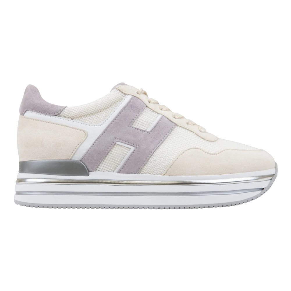 Hogan Suede Sneakers met Veters Dames Schoenen Beige
