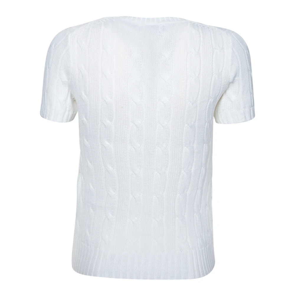 Polo Ralph Lauren Kabelgebreide Crew Neck Sweater White Dames
