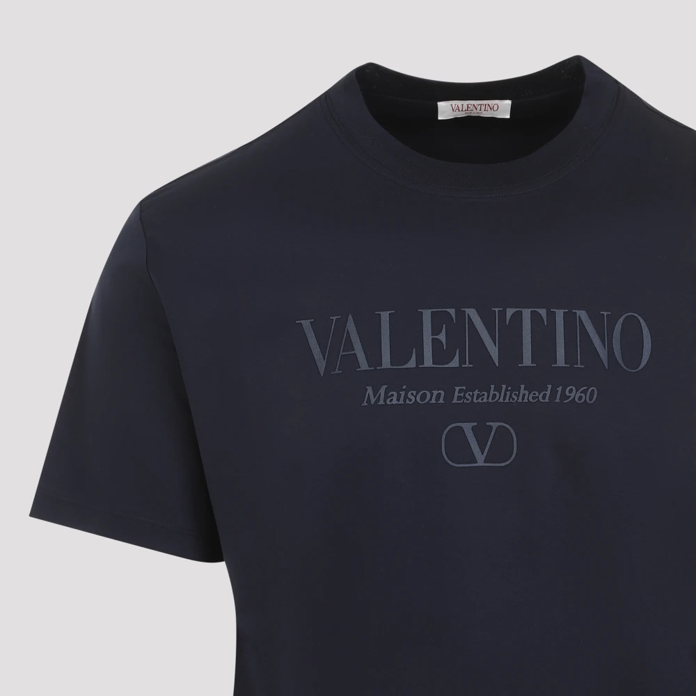 Valentino Blauwe T-shirts Polos voor Mannen Blue Heren