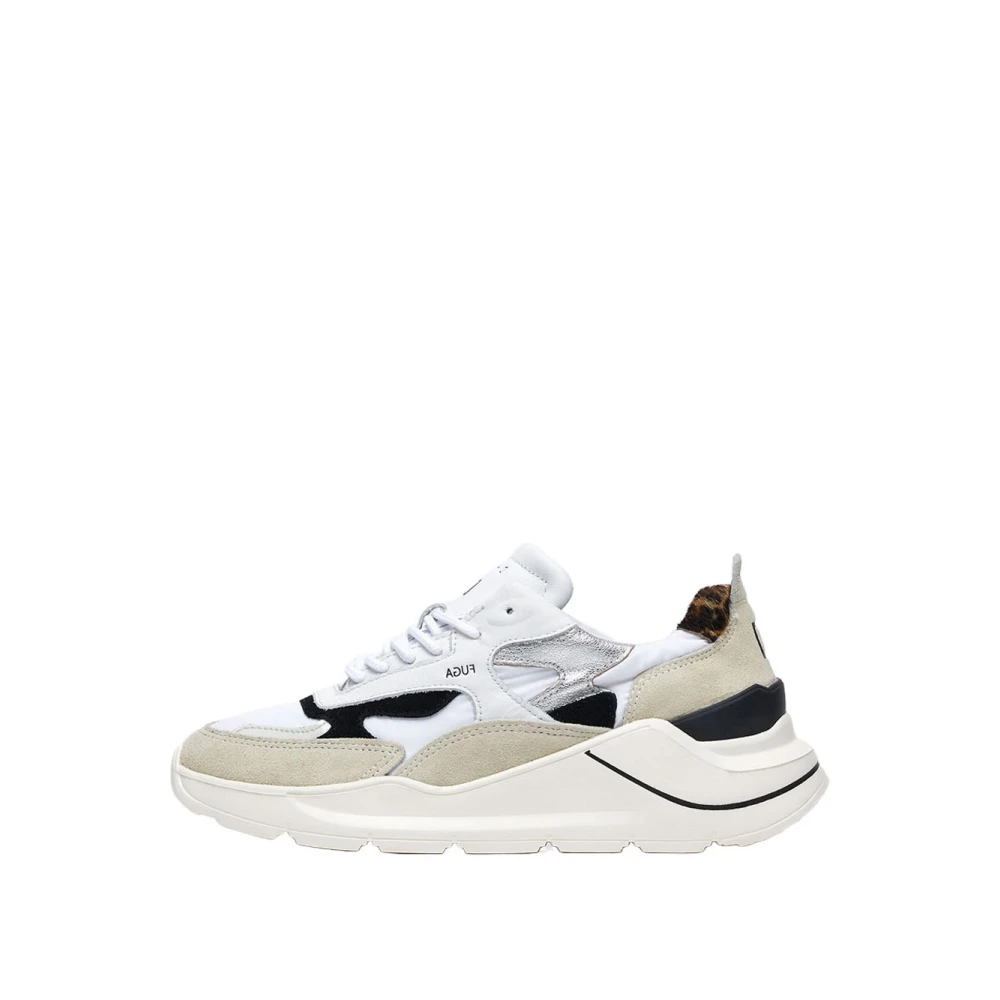 D.a.t.e. Stijlvolle Witte Luipaard Nylon Sneakers White Dames
