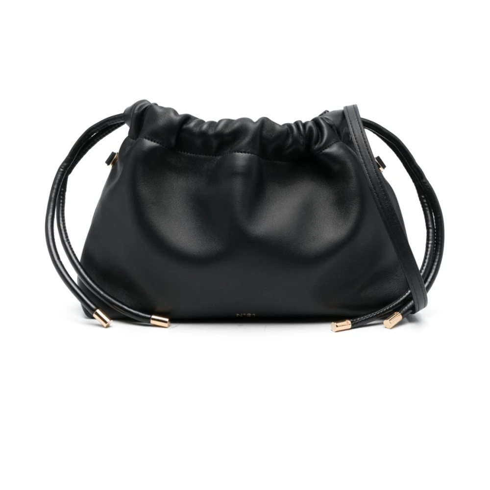 N21 Zwarte Bucket Bag met Afneembare Band Black Dames
