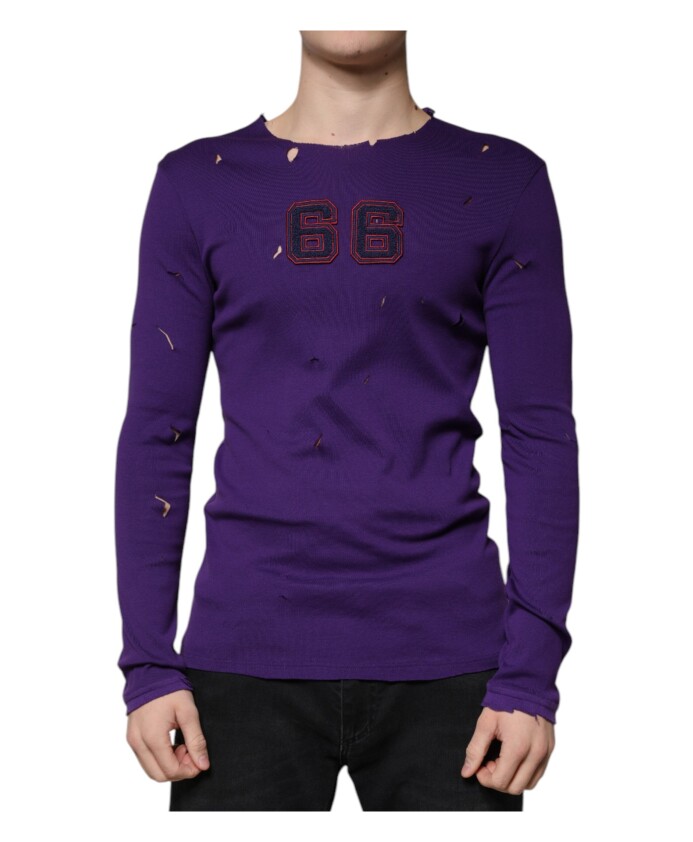 pull-en-coton-violet-a-col-rond