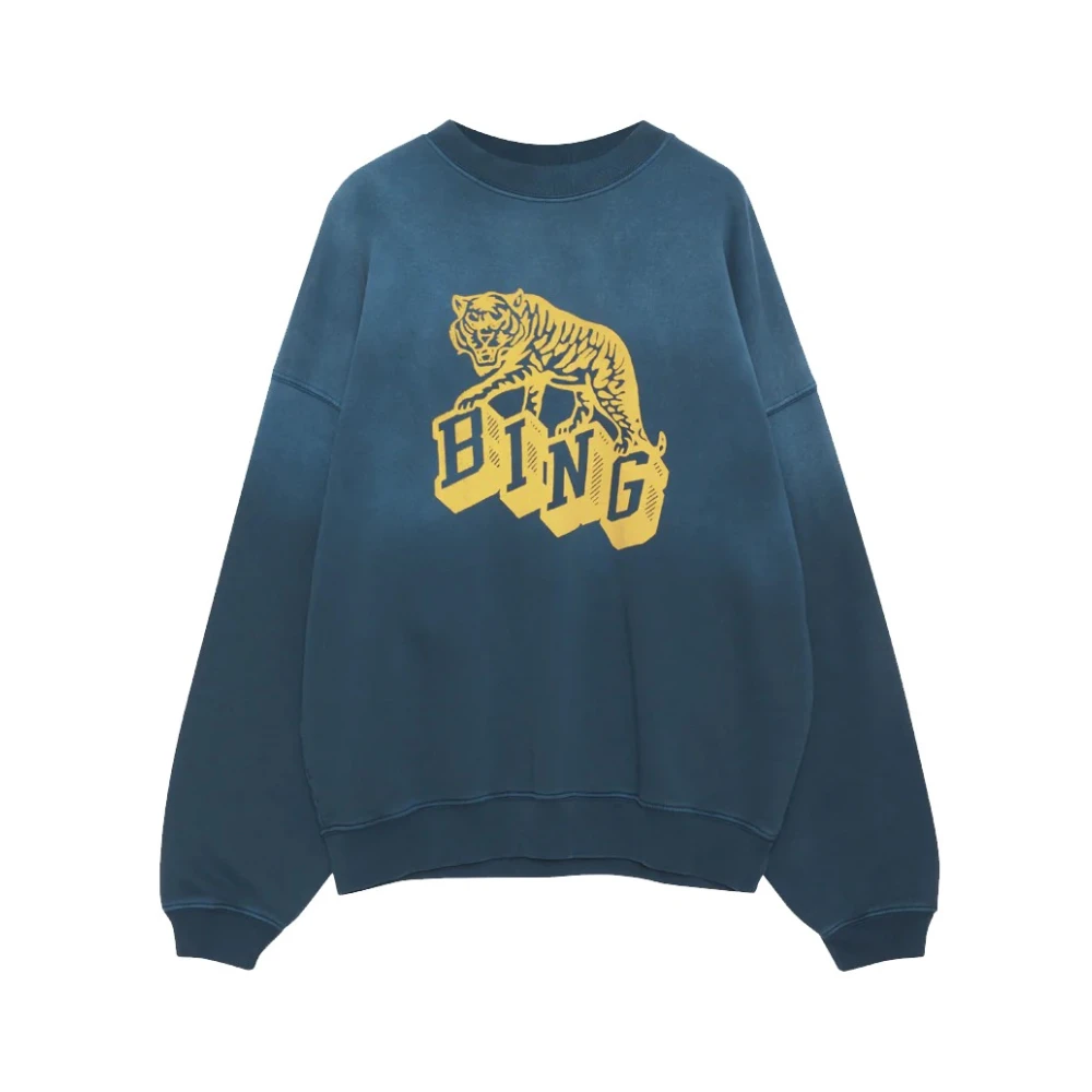 Anine Bing Vintage Tiger Sweater Navy Blue Dames