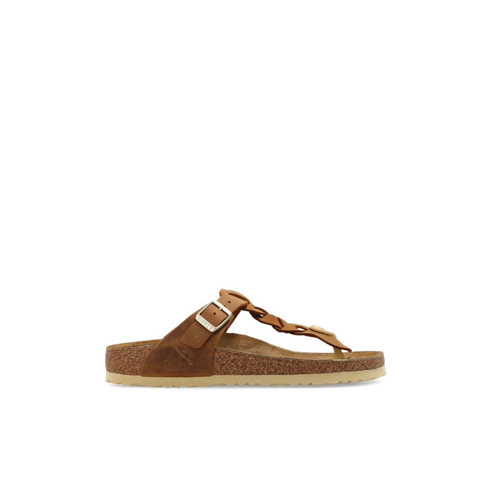 Birkenstock Gizeh Flip-Flops med flätad detalj Brown, Dam