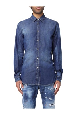 chemise-en-denim-classique-marine-a-manches-longues