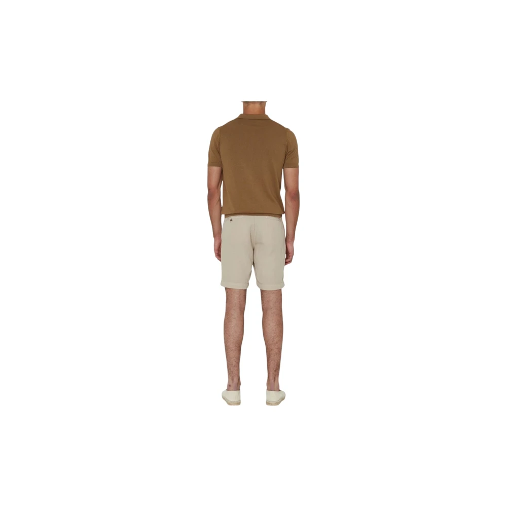 Oscar Jacobson Beige Linnen Zomer Shorts Beige Heren