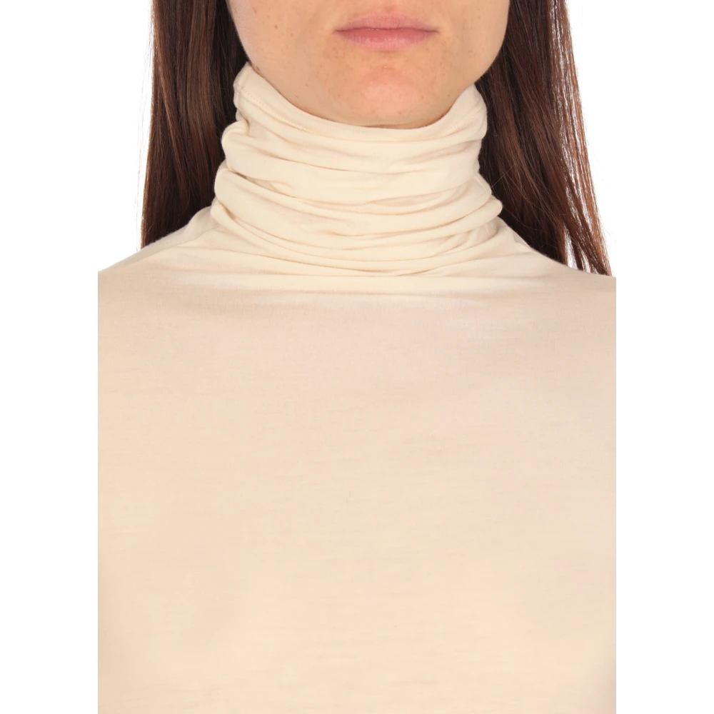Antonelli Firenze Ivoor Hoge Hals Trui Lange Mouwen Beige Dames