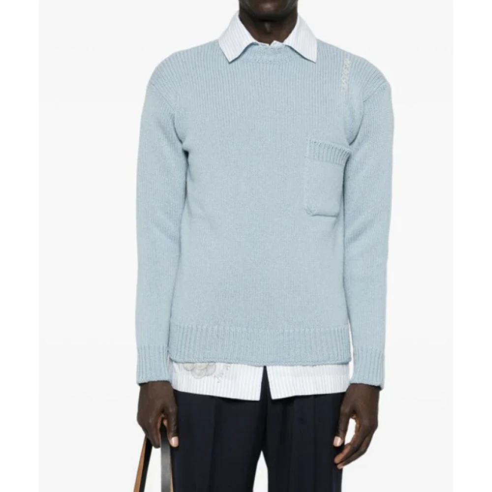 Marni Blauwe Ronde Hals Trui Blue Heren