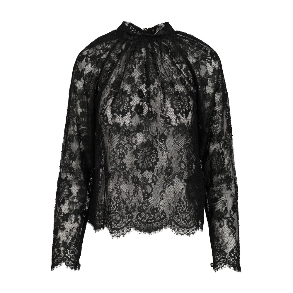 Self Portrait , Blouses, Female, Black, M, Pf26 Lace Blouse