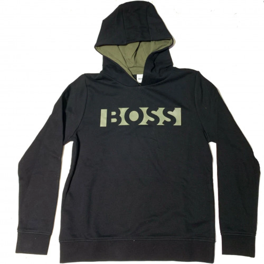 Boss Junior Svart Sweatshirt med Logo Print Black, Pojke