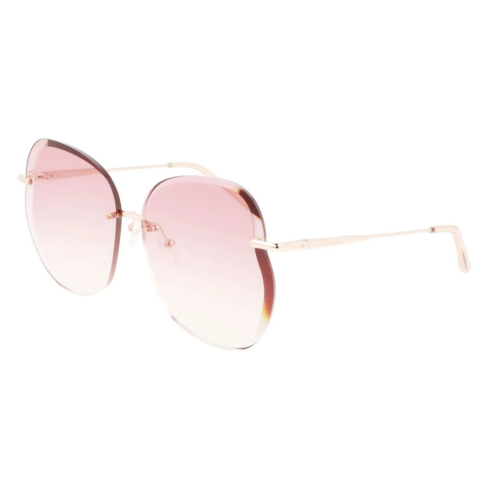Longchamp Women's Pink Sunglasses, One Size, Rose Gold Metal Sunglasses