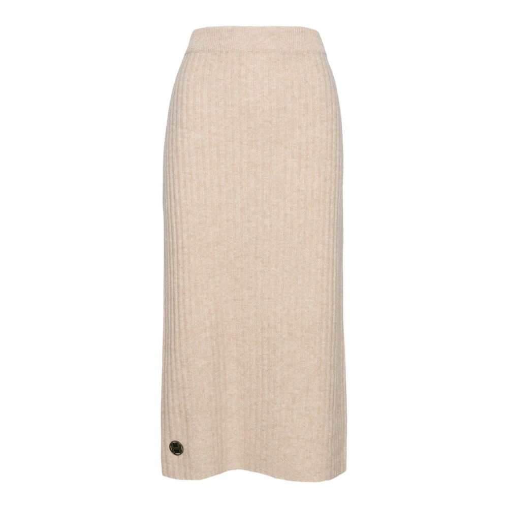 Hést Women's Beige Midi Skirts, S, Midi Skirt