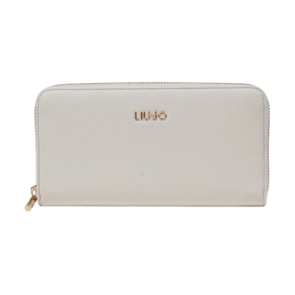 Liu Jo Beige Ritsportemonnee Eenvoudig Patroon White Dames