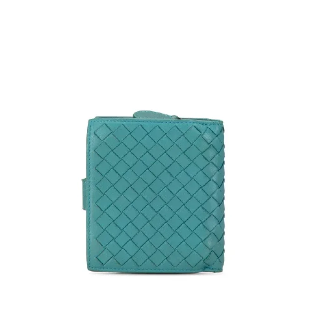 Bottega Veneta Vintage Pre-owned Leather wallets Blue Dames