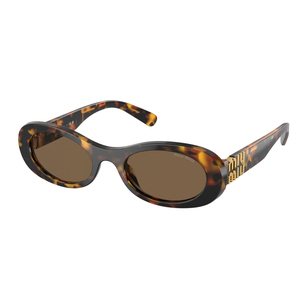 Miu Miu Women's Brown Oval Havana Dark Mu06zs Sunglasses - Image 4