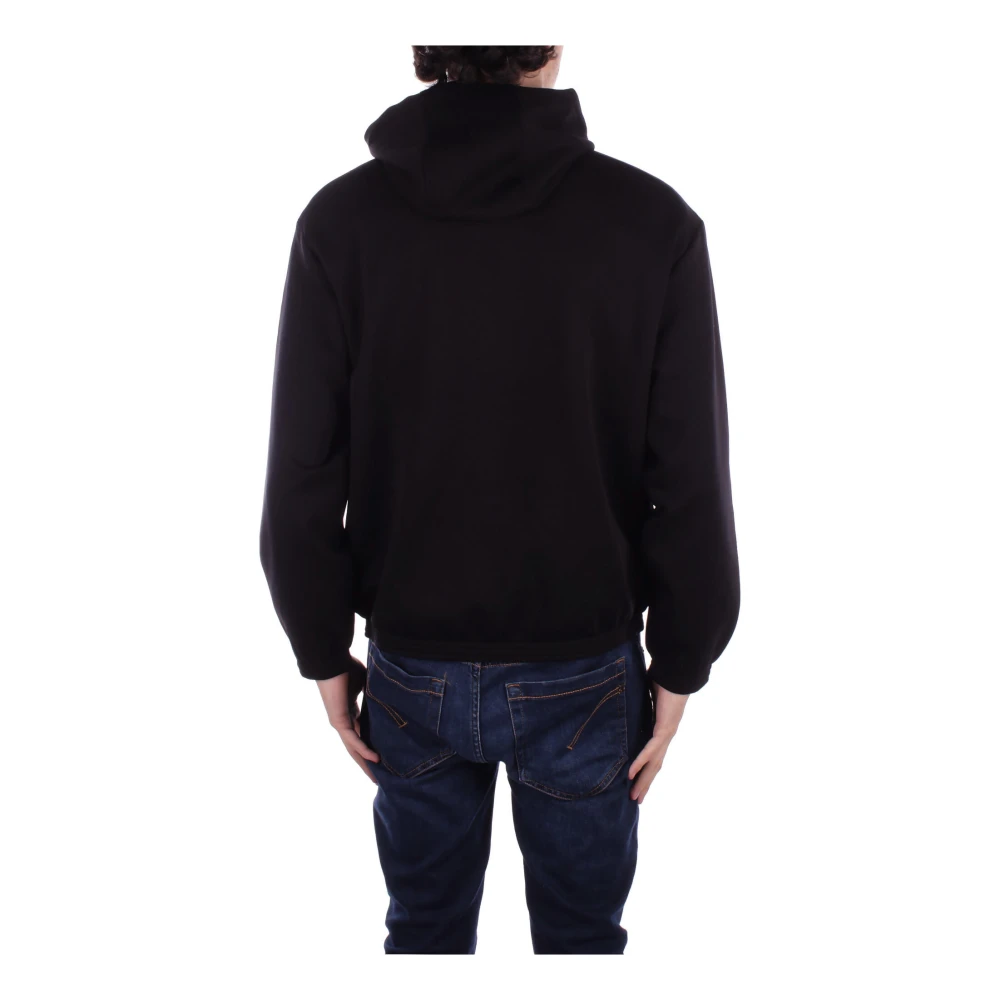 Emporio Armani Zwarte hoodie met voorlogo rits Black Heren