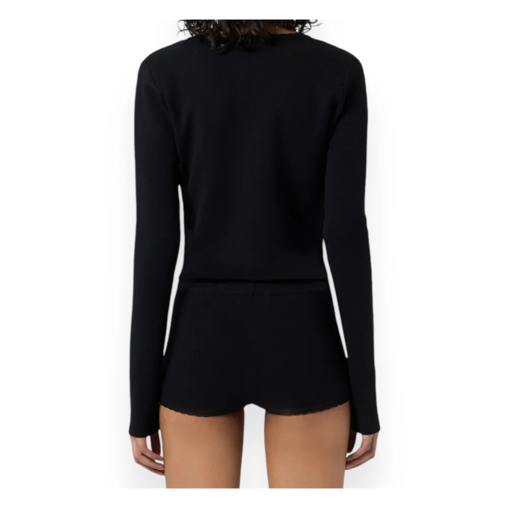 Blumarine Koreaanse Gebreide Logo Trui Black Dames